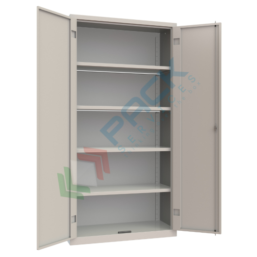 [UB-AR90191] Armadio in metallo multiuso con 2 ante battenti, 1 vano, Mis. 1000 L x 450 P x 2000 H mm, serratura a cilindro con chiave