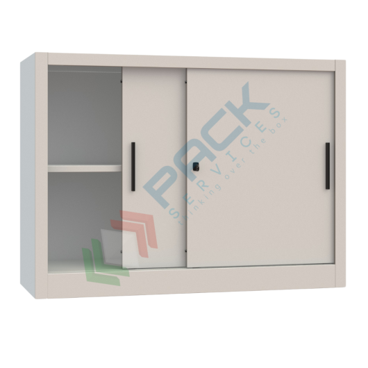 [UB-AS90350] Armadio in metallo per archivio con ante scorrevoli, 1 vano, Mis. 1200 L x 450 P x 880 H mm