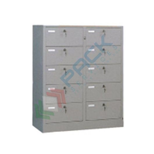 [UB-CART90505] Cartelliera in metallo con apertura singola a 10 caselle, Mis. 900 L x 360 P x 1060 H mm, chiusura serratura a cilindro con doppia chiave