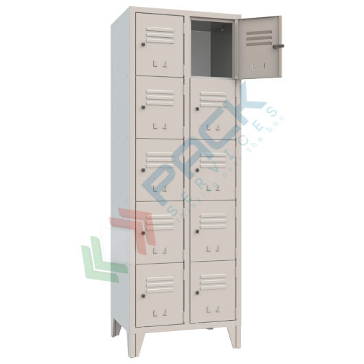 [UB-CS90105] Armadio in metallo casellario 10 vani, Mis. 615 L x 500 P x 1800 H mm, maniglia in metallo lucchettabile