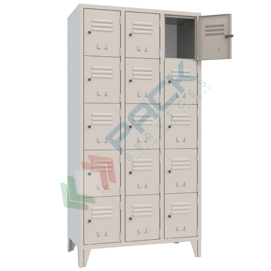 [UB-CS90110] Armadio in metallo casellario 15 vani, Mis. 907 L x 500 P x 1800 H mm, maniglia in metallo lucchettabile