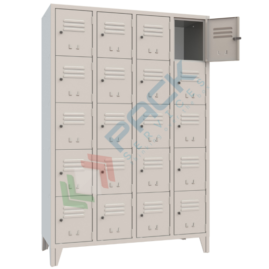 [UB-CS90115] Armadio in metallo casellario 20 vani, Mis. 1200 L x 500 P x 1800 H mm, maniglia in metallo lucchettabile