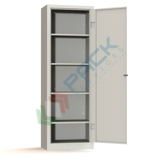 [UB-MT90195] Armadio in metallo multiuso con anta battente, 1 vano, Mis. 600 L x 400 P x 1800 H mm, maniglia in metallo lucchettabile