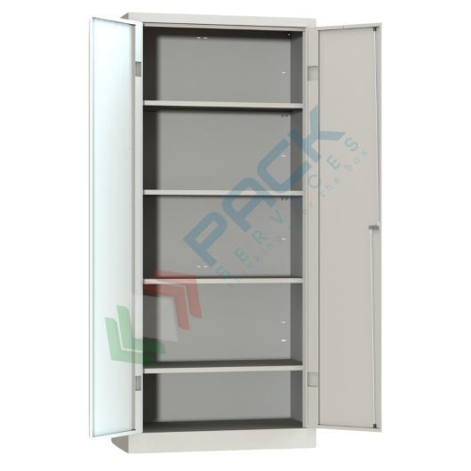 [UB-MT90200] Armadio in metallo multiuso con 2 ante battenti, 1 vano, Mis. 800 L x 400 P x 1800 H mm, maniglia in metallo lucchettabile