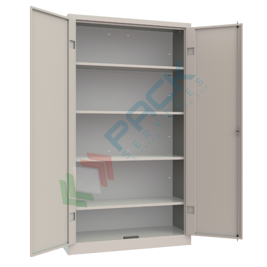 Armadio in metallo multiuso con 2 ante battenti, 1 vano, Mis. 1000 L x 400 P x 1800 H mm, serratura a cilindro con chiave