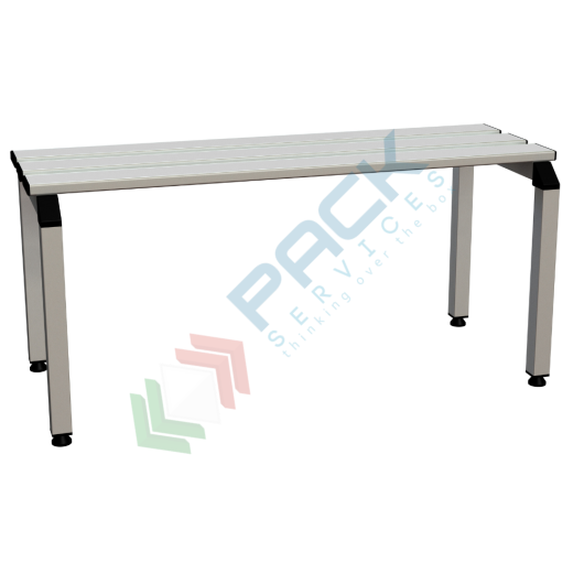Panchina per spogliatoio con doghe in alluminio, 3 posti a sedere, Mis. 1000 L x 410 P x 460 H mm