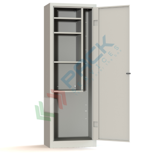 [UB-RS90210] Armadio portascope in metallo 1 vano, Mis. 600 L x 400 P x 1800 H mm, un'anta battente, chiusura con maniglia in metallo lucchettabile