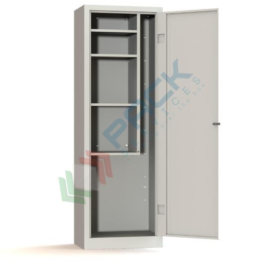 Armadio portascope in metallo 1 vano, Mis. 600 L x 400 P x 1800 H mm, serratura a cilindro con chiave