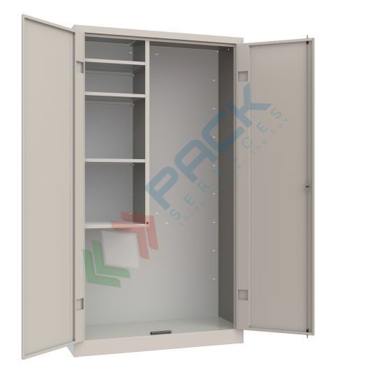 Armadio portascope in metallo 1 vano, Mis. 1000 L x 400 P x 1800 H mm, due ante battenti, chiusura con serratura a cilindro con chiave