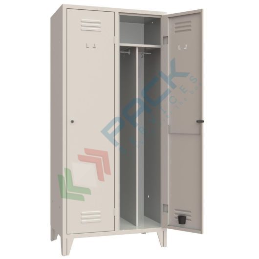 [UB-SP90031] Armadio spogliatoio sporco pulito in metallo, 2 vani e 2 tramezzi, Mis. 810 L x 500 P x 1800 H mm, serratura con chiave