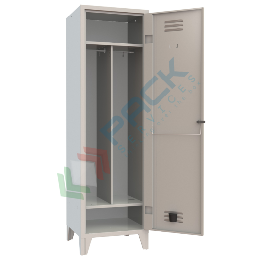 Armadio spogliatoio sporco pulito in metallo, 1 vani e 1 tramezzo, Mis. 525 L x 500 P x 1800 H mm, serratura con chiave