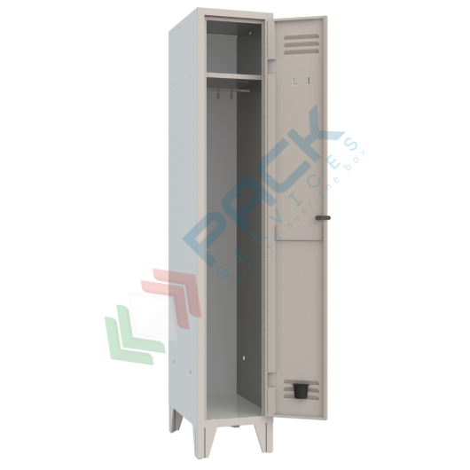 Armadio spogliatoio in metallo, 1 vano, Mis. 322 L x 500 P x 1800 H mm, maniglia in metallo lucchettabile