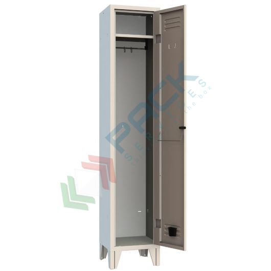 [UB-TR90000] Armadio spogliatoio in metallo, 1 vano, Mis. 360 L x 330 P x 1800 H mm, maniglia in metallo lucchettabile