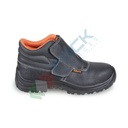 Scarpe alte stringate in pelle idrorepellente con rapido sfilamento e patella di protezione frontale con chiusura a strappo EU 41 - Art. 7245BK 41