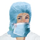 Cappucci monouso in TNT di polipropilene (PP) 20 g/mq, con mascherina integrata, conf. 50 pz