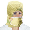 Cappucci monouso in TNT di polipropilene (PP) 20 g/mq, con mascherina integrata, conf. 50 pz