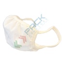 Mascherina filtrante riutilizzabile, in cotone con elastici auricolari, colore bianco