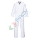 Tuta da lavoro alimentare, in tessuto Kingsmill 65% poliestere + 35% cotone, 245 gr, durevole, con facile apertura frontale con bottoni, colore bianco