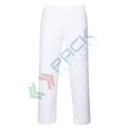 Pantalone da lavoro, tessuto Kingsmill 65% Poliestere + 35% Cotone, 190 gr, modello panettiere, vita elasticizzata, colore bianco
