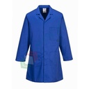Camice da lavoro, modello standard, per laboratorio, 3 tasche, 65% poliestere + 35% cotone, 245 gr, chiusura bottoni, colore blu royal