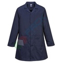 Camice da lavoro, modello ESD protezione elettrostatica, 3 tasche, 65% Poliestere + 34% Cotone + 1% Fibra Conduttiva, 210 gr, chiusura con velcro, colore blu navy