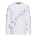 T-Shirt da lavoro antistatica, 96% Cotone + 4% Fibra di carbonio, 195 gr, maniche lunghe, adatta per l'uso in ambienti ESD, colore bianco