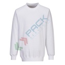 Felpa da lavoro antistatica, girocollo, senza cappuccio, 96% cotone + 4% fibra di carbonio, 300 gr, omologata EN 1149 + EN 61340, senza zip, colore bianco