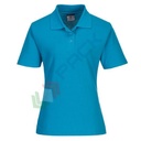 Polo da lavoro da donna, 65% poliestere + 35% cotone, 210 gr, modello Napoli, in maglia piquet in policotone con un tocco morbido e confortevole, colore acqua