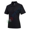 Polo da lavoro da donna, 65% poliestere + 35% cotone, 210 gr, modello Napoli, in maglia piquet in policotone con un tocco morbido e confortevole, colore nero