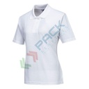 Polo da lavoro da donna, 65% poliestere + 35% cotone, 210 gr, modello Napoli, in maglia piquet in policotone con un tocco morbido e confortevole, colore bianco