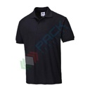 Polo da lavoro da uomo, 65% poliestere + 35% cotone, 210 gr, modello Napoli, in maglia piquet in policotone con un tocco morbido e confortevole, colore nero