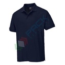 Polo da lavoro da uomo, 65% poliestere + 35% cotone, 210 gr, modello Napoli, in maglia piquet in policotone con un tocco morbido e confortevole, colore blu navy scuro