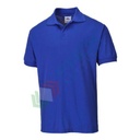 Polo da lavoro da uomo, 65% poliestere + 35% cotone, 210 gr, modello Napoli, in maglia piquet in policotone con un tocco morbido e confortevole, colore blu royal