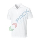 Polo da lavoro da uomo, 65% poliestere + 35% cotone, 210 gr, modello Napoli, in maglia piquet in policotone con un tocco morbido e confortevole, colore bianco