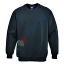 Felpa da lavoro, girocollo, senza cappuccio, modello Roma, 65% poliestere + 35% cotone, 300 gr, senza zip,colore nero