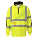 Felpa alta visibilità colletto alto, senza cappuccio, 65% poliestere + 35% cotone, 300 gr, con zip centrale 1/4, omologata EN ISO 20471, colore giallo