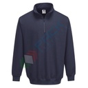 Felpa da lavoro, colletto alto, senza cappuccio, modello Sorrento, 65% poliestere + 35% cotone, 300 gr, chiusura con zip,colore blu navy