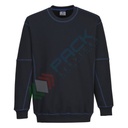 Felpa da lavoro, girocollo, senza cappuccio, modello Essential, 65% poliestere + 35% cotone, 300 gr, senza zip,colore Blu Navy + Blu Royal