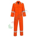 Tuta da lavoro ignifuga da saldatura, in tessuto Bizweld 100% Cotone, finitura FR 330 gr, omologata EN ISO 11612 + EN ISO 11611, modello IONA, apertura frontale con bottoni, vestibilità regular, colore arancione