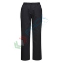 Pantalone da lavoro da donna, tessuto Kingsmill 65% Poliestere + 35% Cotone, 190 gr, modello chef Rachel, comodo e funzionale, colore nero