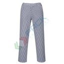 Pantalone da lavoro da chef, tessuto Kingsmill 100% Cotone, 190 gr, modello Barnet, fresco e comodo ideale per alte temperature, colore blu a scacchi