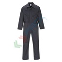 Tuta da lavoro standard, in tessuto Kingsmill 65% poliestere + 35% cotone, 245 gr, modello Liverpool, tessuto pre-lavato e di alta qualità, zip doppio verso per un facile accesso, vestibilità tall, colore nero