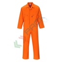 Tuta da lavoro standard, in tessuto Kingsmill 65% poliestere + 35% cotone, 245 gr, modello Liverpool, tessuto pre-lavato e di alta qualità, zip doppio verso per un facile accesso, vestibilità regular, colore arancione