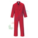Tuta da lavoro standard, in tessuto Kingsmill 65% poliestere + 35% cotone, 245 gr, modello Liverpool, tessuto pre-lavato e di alta qualità, zip doppio verso per un facile accesso, vestibilità regular, colore rosso