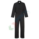 Tuta da lavoro standard, in tessuto Kingsmill 65% poliestere + 35% cotone, 245 gr, con tasche per ginocchiere e zip doppio verso per un facile accesso, colore nero