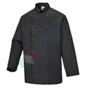 Giacca da lavoro, modello chef, tessuto Twil, 65% poliestere + 35% cotone, 1 tasca, 190 gr, manica lunga, colore nero