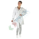 Camice monouso in TNT di polipropilene (PP), 30 g/mq, chiusura con bottoni clip, conf. 50 pz