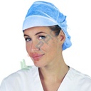 Cappellini monouso in TNT di polipropilene (PP) 154 g/mq, con visiera e retina, conf. 100 pz