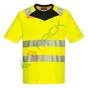 T-shirt alta visibilità in tessuto EasyCool 100% poliestere, mesh a spillo, 150 gr, modello DX4 rinfrescante di alta qualità, certificata CE + EN ISO 20471 Classe 2, colore giallo/nero, tg. XXL