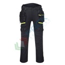 Pantalone da lavoro con tasche rimovibili, tessuto Kingsmill Stretch, 93% poliestere + 7% elastan, 270 gr, omologato EN 14404, modello Holster DX4, vestibilità regular, colore nero